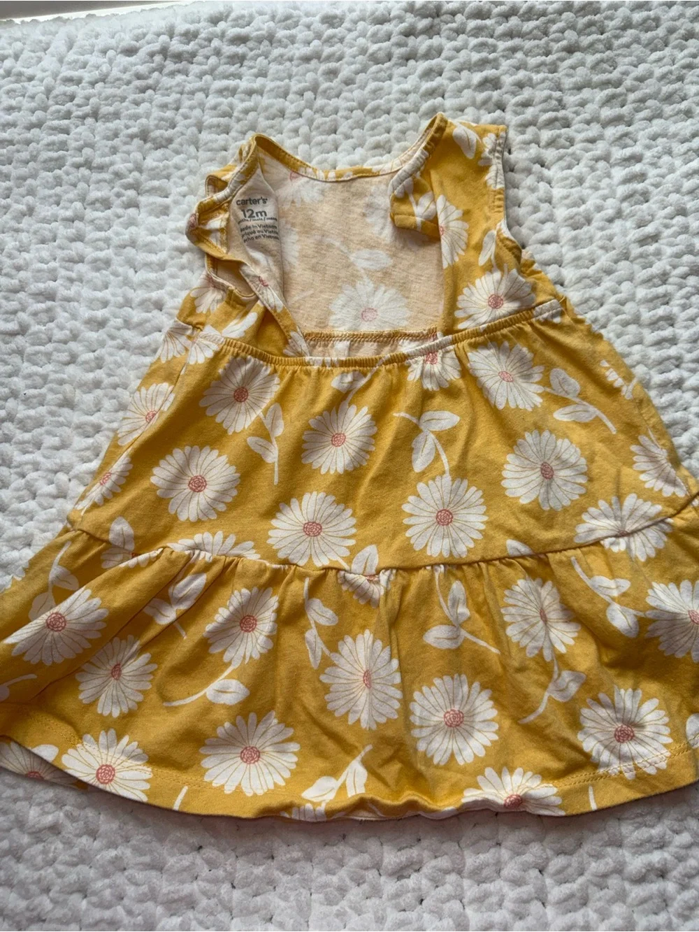 Carter's Mustard Yellow Daisy Tiered Dress